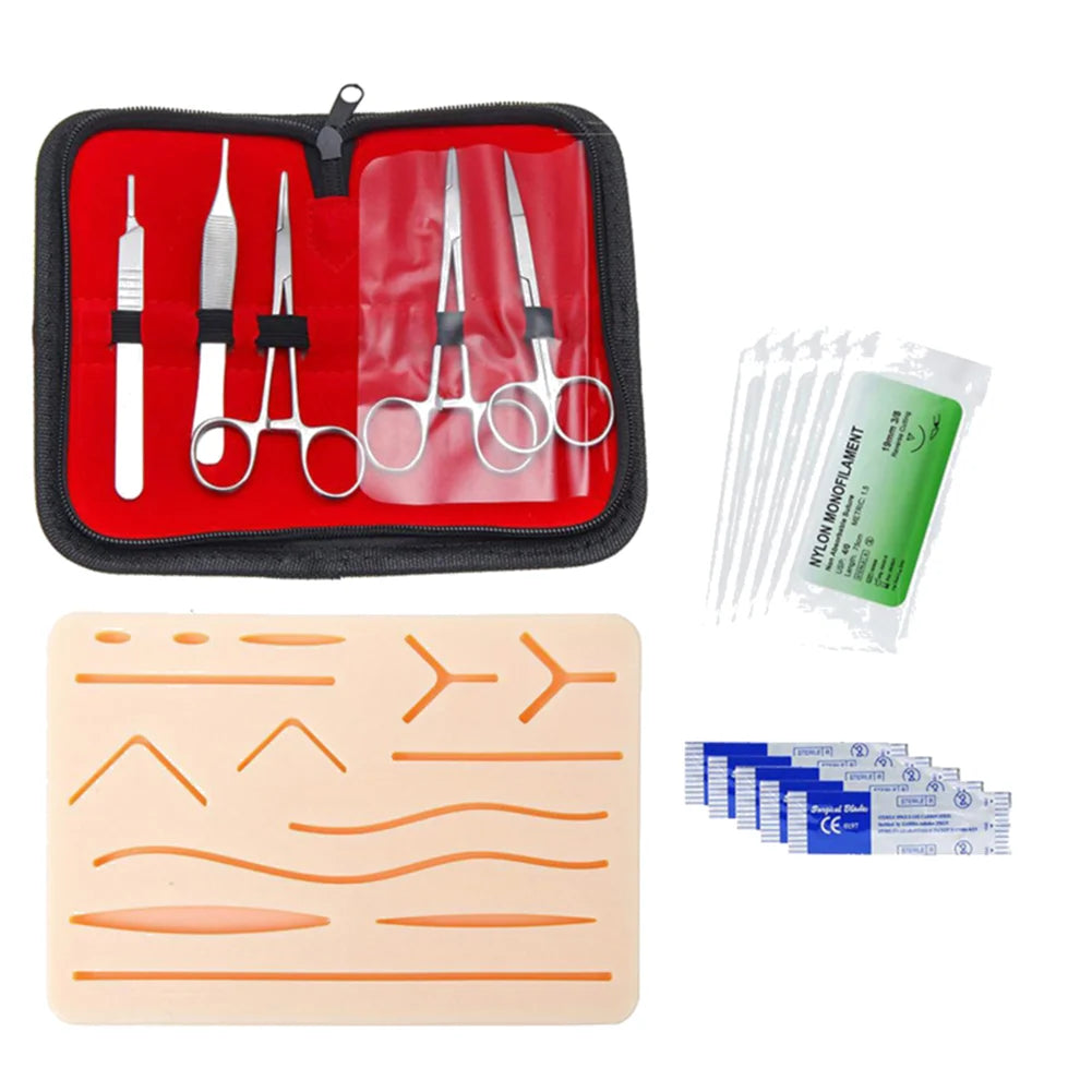 Kit de Suture Chirurgicale d’Entraînement – Pad Silicone 3 Couches | Étudiants Médecine & Secourisme