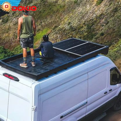 DOKIO Kit de Panneaux Solaires 100W 18V Monocrystalline Étanche pour RV/Domicile/Batterie 12V - BLACKBEARD OUTDOOR INDUSTRIES