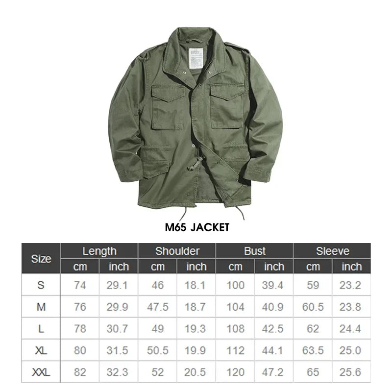 Veste M65 Militaire Homme — 100% Coton Twill, Multi-Poches, Coupe-Vent Vintage | S à XXXL - BLACKBEARD OUTDOOR INDUSTRIES
