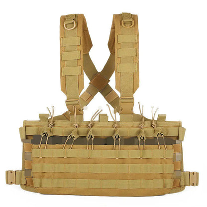 Gilet tactique chest rig avec porte-chargeurs type AK et M4, MOLLE, dégagement rapide