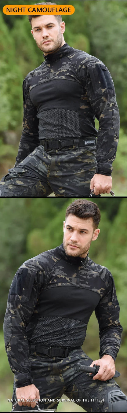 Chemise de Combat Homme à Manches Longues 1/4 Zip – Veste Tactique Outdoor - BLACKBEARD OUTDOOR INDUSTRIES