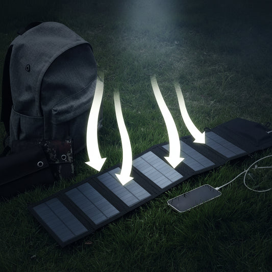 Chargeur solaire pliable portable avec chargement rapide USB Type-C pour téléphone, tablette et camping en extérieur - BLACKBEARD OUTDOOR INDUSTRIES