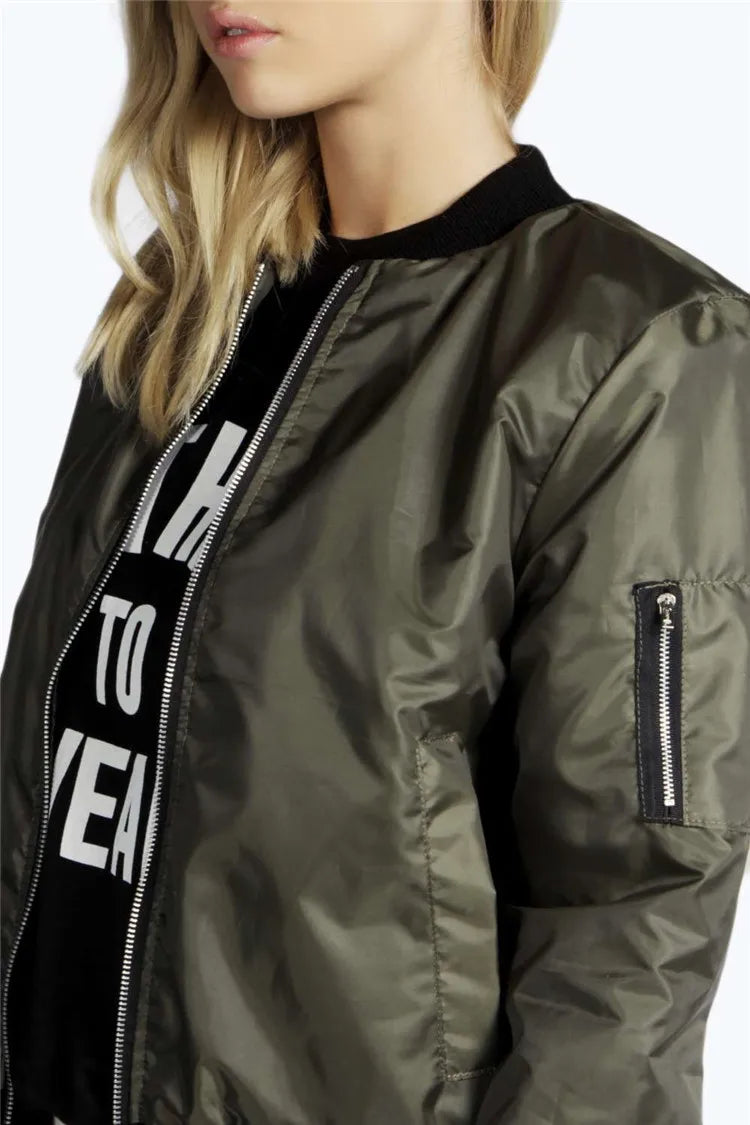Blouson Bomber Court Femme – Style Vintage Col Rond Fermeture Zip - BLACKBEARD OUTDOOR INDUSTRIES