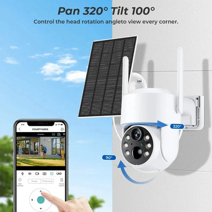 Caméra de Surveillance Solaire WiFi PTZ 4MP | Batterie 7800mAh | Vision Nocturne Couleur | Détection PIR | Étanche IP66 | iCSee App Ma boutique