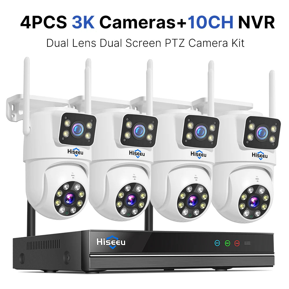 Kit Vidéosurveillance Sans Fil 3K 6MP — NVR 10 Canaux WiFi avec Caméras IP Extérieures - BLACKBEARD OUTDOOR INDUSTRIES
