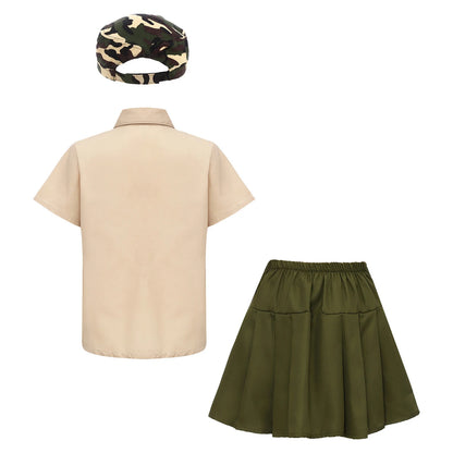 Uniforme Militaire Enfant 4 Pièces – Garçon & Fille | Cosplay, Spectacle, Halloween | 100-160 cm