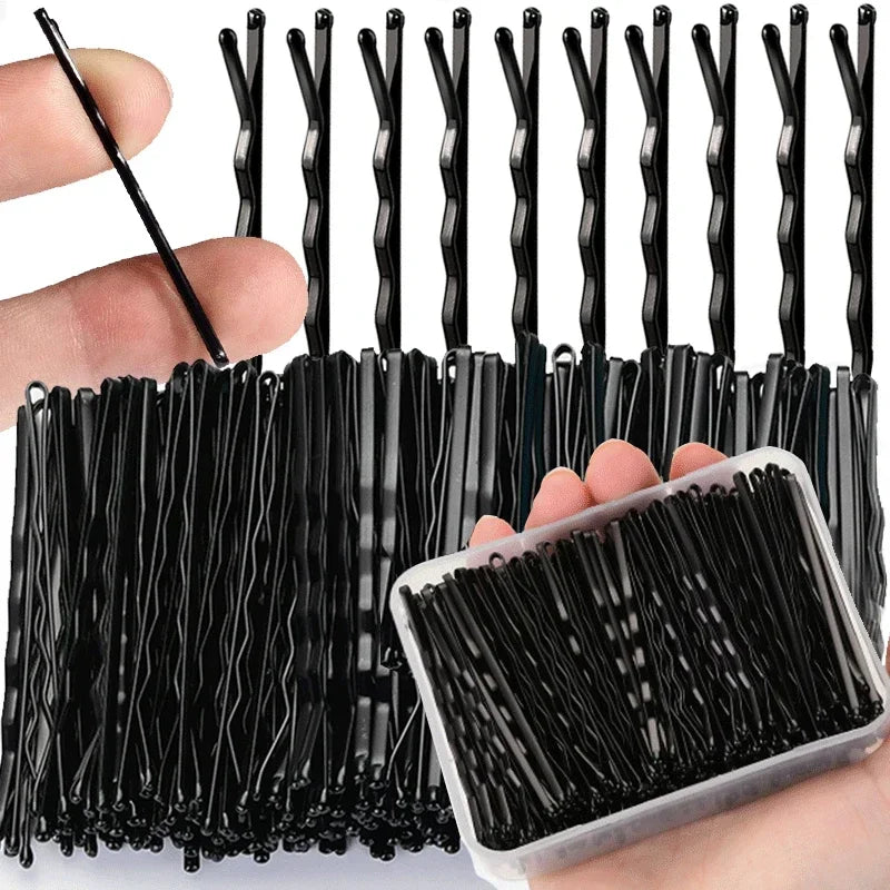 60/240 Pcs Pinces à Cheveux Noires U-Shape – Bobby Pins Invisibles, Métal Ondulé pour Coiffure - BLACKBEARD OUTDOOR INDUSTRIES
