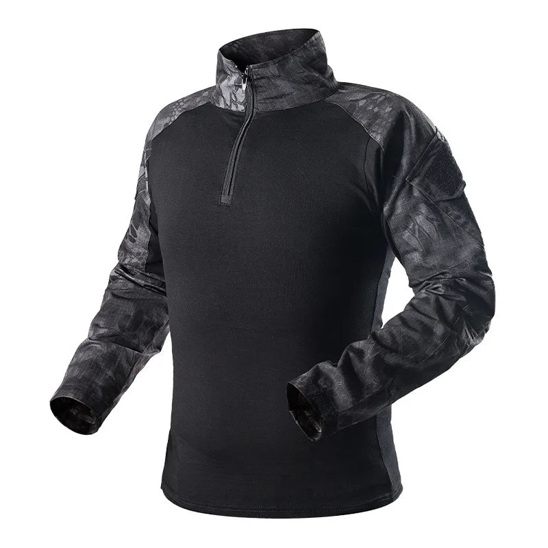 T-shirt Homme Manches Longues Outdoor — Modèle Patchwork Résistant - BLACKBEARD OUTDOOR INDUSTRIES