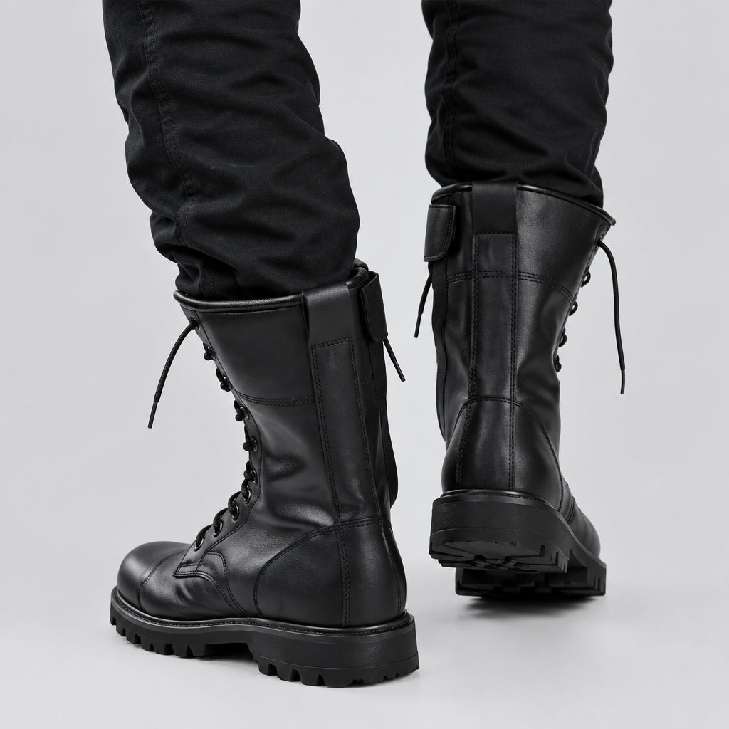 Bottines Tactiques Militaires Homme - Imperméables, Cuir Fendu Hiver