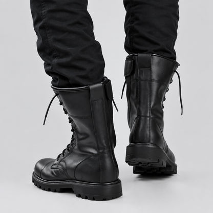 Bottines Tactiques Militaires Homme - Imperméables, Cuir Fendu Hiver