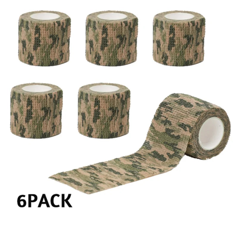Lot de 6 Rouleaux de Bandes de Kinésiologie Camouflage – Bande Élastique de Soutien pour Coude et Genou - BLACKBEARD OUTDOOR INDUSTRIES