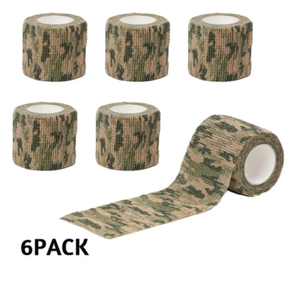 Lot de 6 Rouleaux de Bandes de Kinésiologie Camouflage – Bande Élastique de Soutien pour Coude et Genou - BLACKBEARD OUTDOOR INDUSTRIES