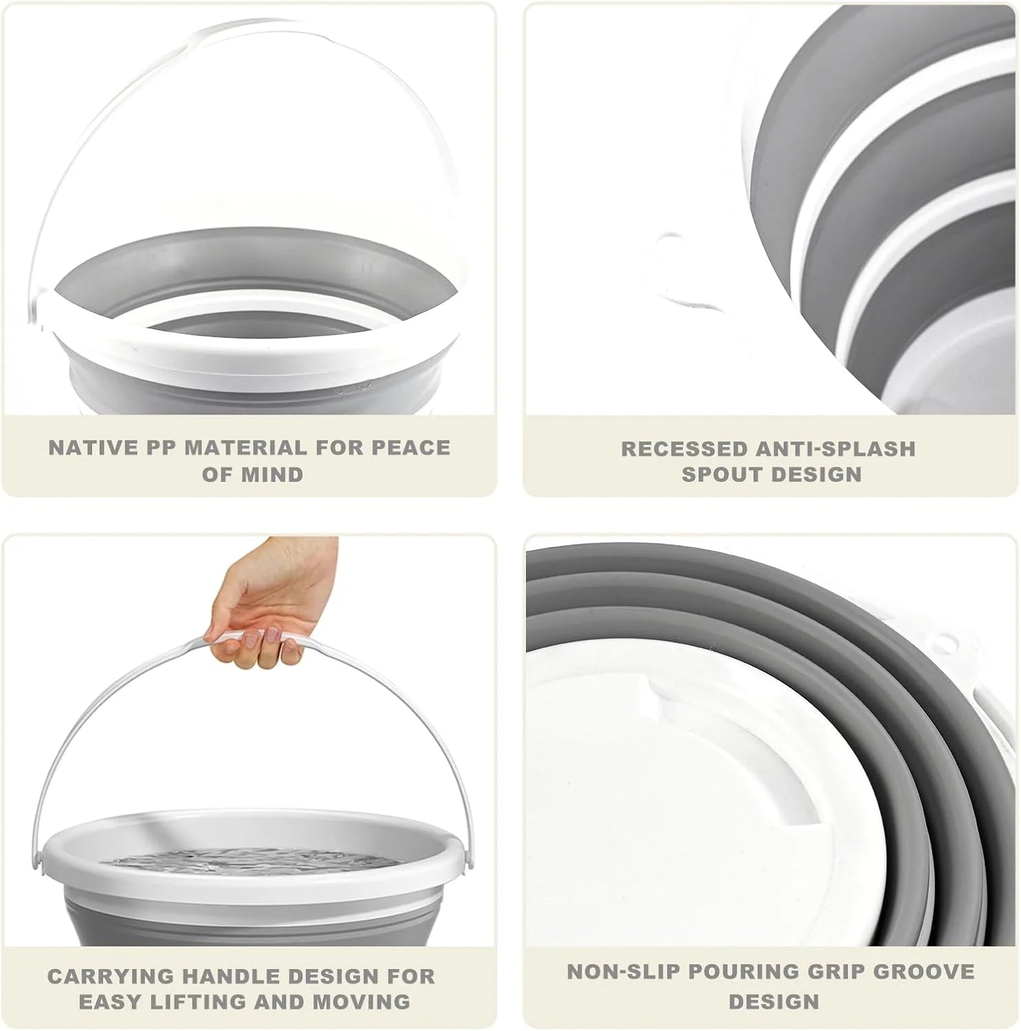 Seau Pliable en Silicone 10L – Seau Multi-Usage pour Pêche, Camping, Lavage de Voiture, Maison - BLACKBEARD OUTDOOR INDUSTRIES