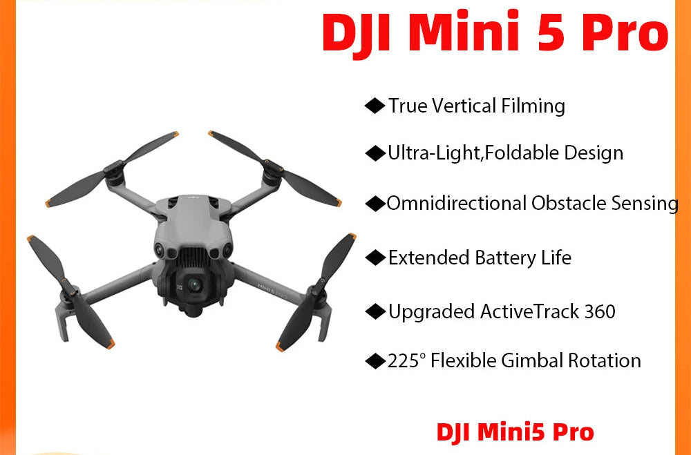 DJI Mini 5 Pro – Drone Caméra Pliable 4K/60fps | Capteur 1" CMOS | 36 min - BLACKBEARD OUTDOOR INDUSTRIES