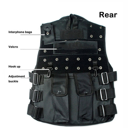 Gilet tactique SWAT noir en nylon, style police et intervention