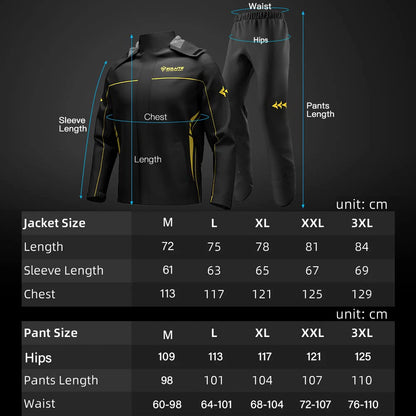 Combinaison Pluie Moto SULAITE 2 Pièces — Imperméable TPU, Bandes Réfléchissantes 360° | Unisexe M à XXXL - BLACKBEARD OUTDOOR INDUSTRIES
