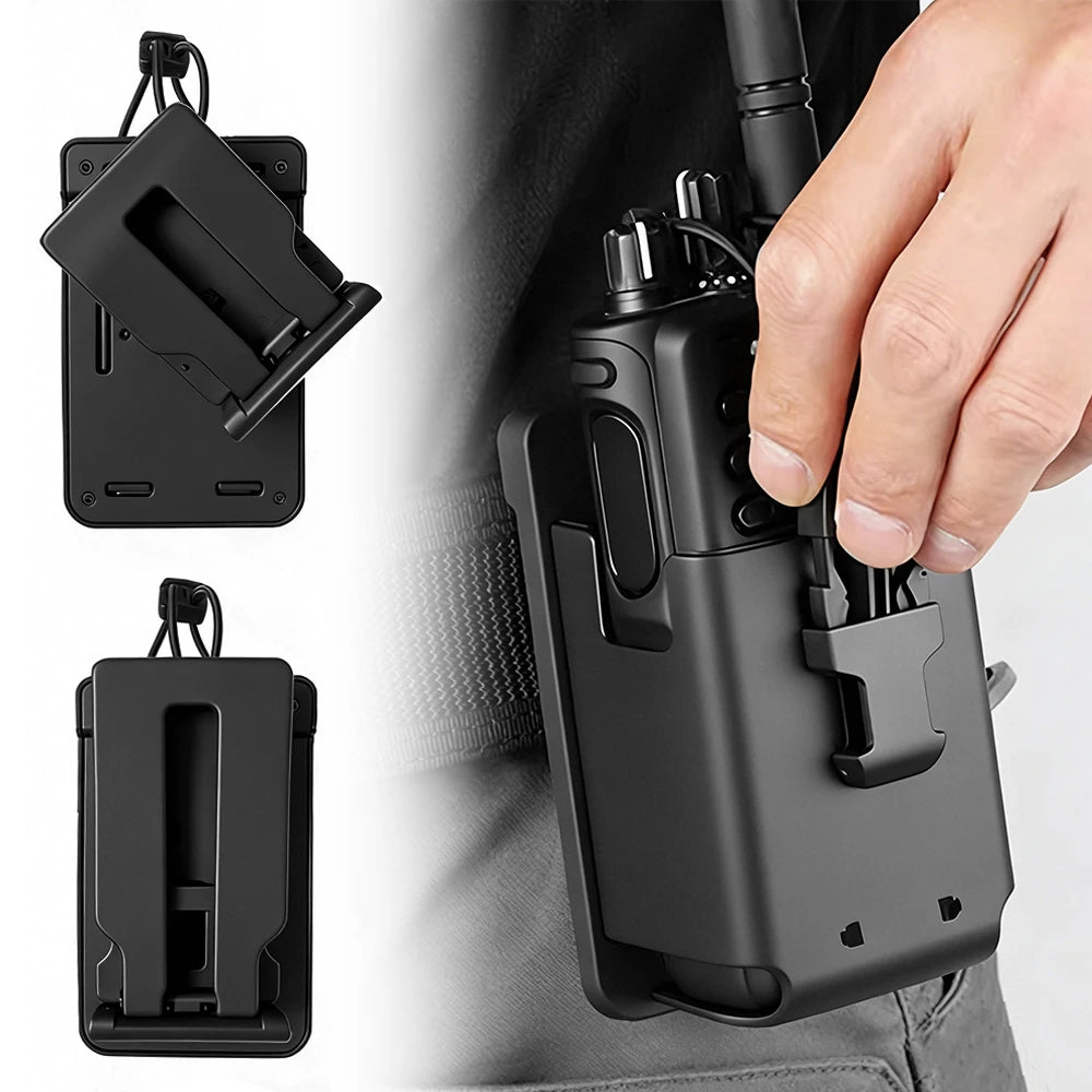 Holster Tactique TPU Quick Release – Étui Souple Radio Universel MOLLE, Ceinture Duty Belt – Clip Court ou Long