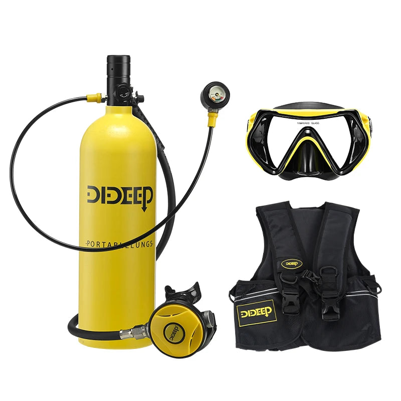 Mini bouteille de plongée 2 L avec masque et sac de transport