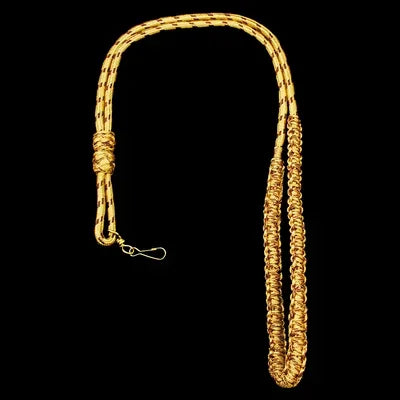 Aiguillette militaire dorée de cérémonie pour garde d'honneur et officier