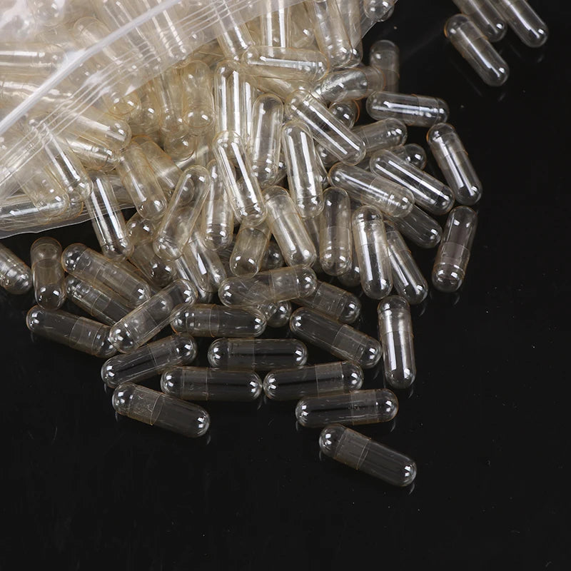100PCS Capsules Vides en Gélatine Transparente - Taille Standard 00#, 0#, 1# Ma boutique