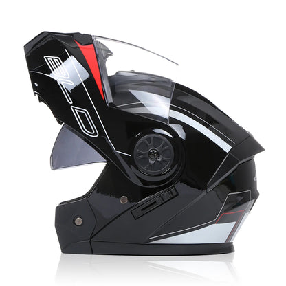 Casque Moto Modulable Flip-Up BLD – Double Visière – ABS Certifié DOT – Unisexe – M à XL