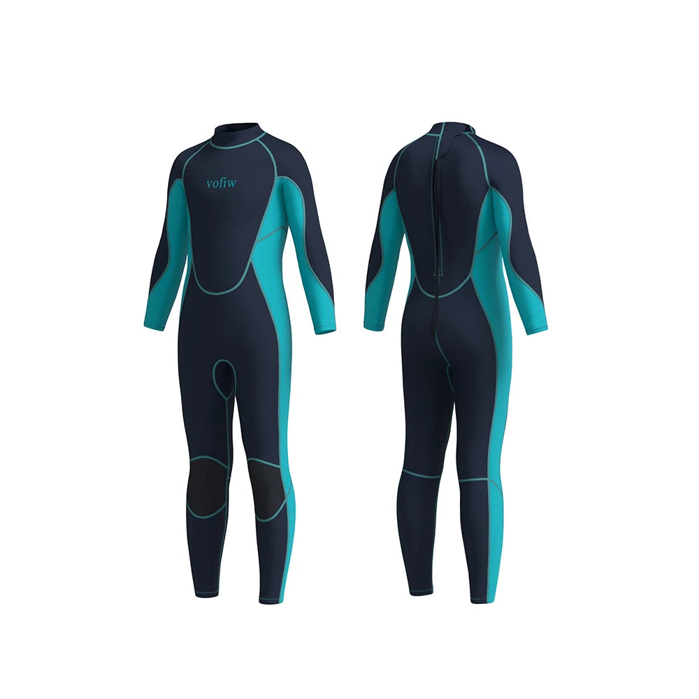 Combinaison de Plongée Enfant 3MM Néoprène à Fermeture Arrière – Maillot de Bain Surf, Snorkeling, Natation, Manches Longues pour Garçons et Filles - BLACKBEARD OUTDOOR INDUSTRIES