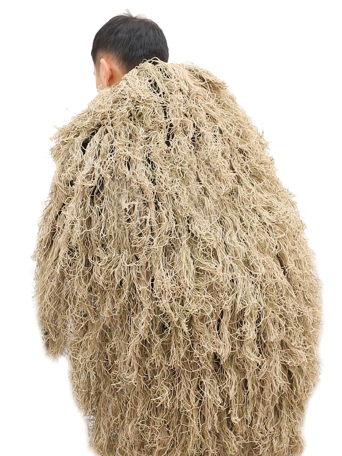 Cape Ghillie Camouflage Tricotée Main 80x90 cm – Chapeau et Poncho de Chasse Mixte
