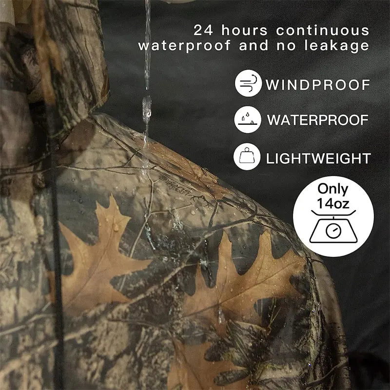 Poncho Pluie Tactique Camouflage — Imperméable TPU/PU, Léger & Multifonction | Chasse, Pêche, Moto | S à XXL - BLACKBEARD OUTDOOR INDUSTRIES