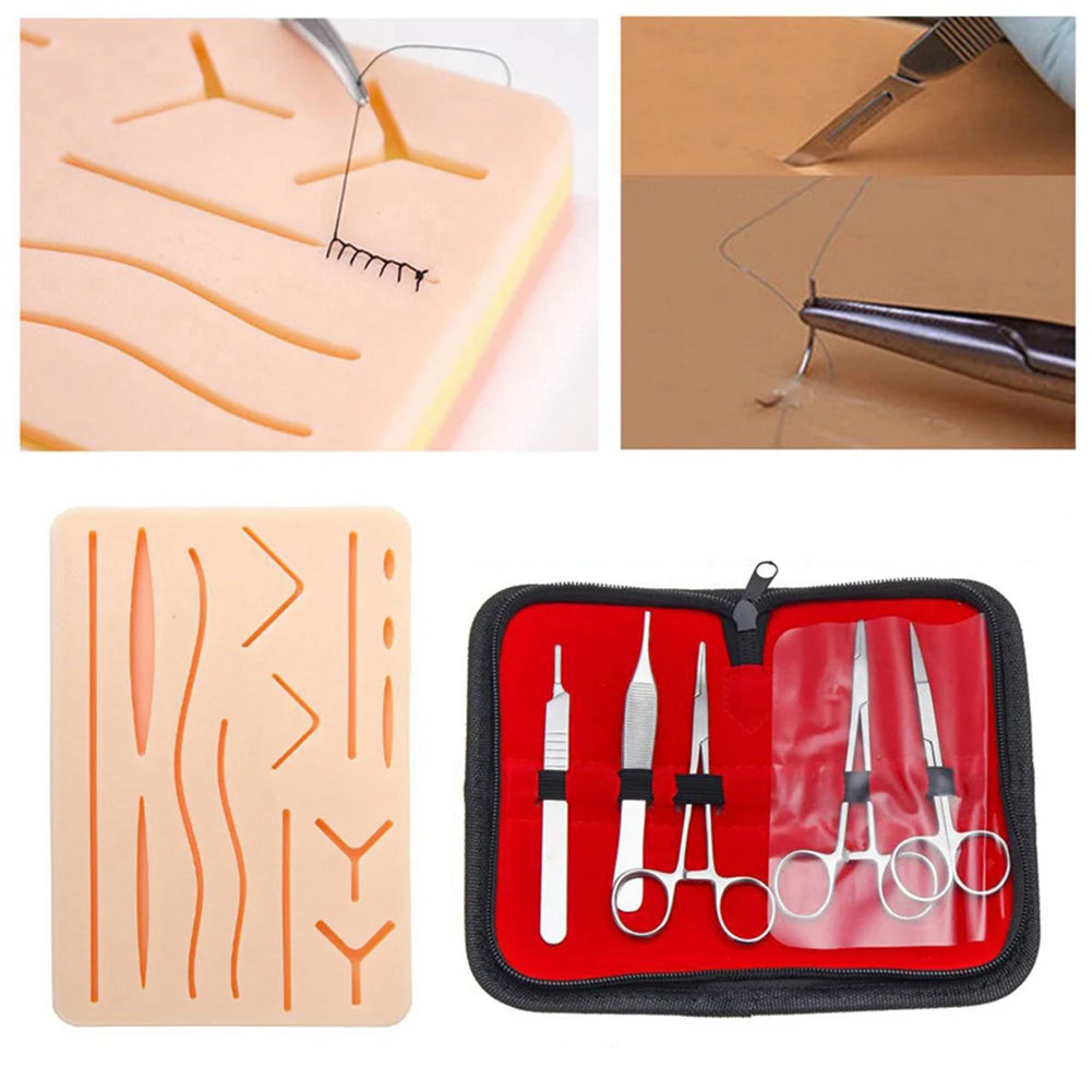 Kit de Suture Chirurgicale d’Entraînement – Pad Silicone 3 Couches | Étudiants Médecine & Secourisme