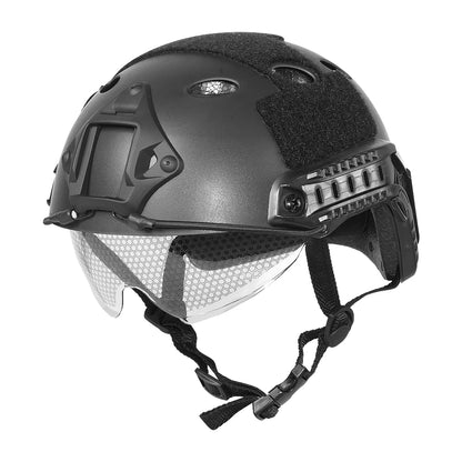Casque Tactique Fast PJ Airsoft avec Lunettes – Protection Tête ABS CS Tir Outdoor - BLACKBEARD OUTDOOR INDUSTRIES