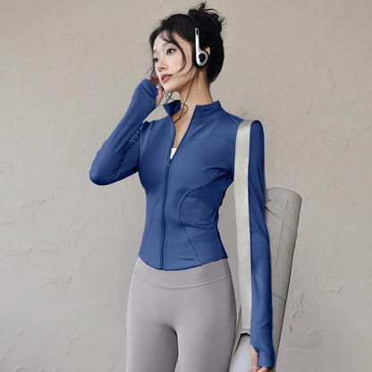Veste de sport femme légère zippée avec passe-pouces