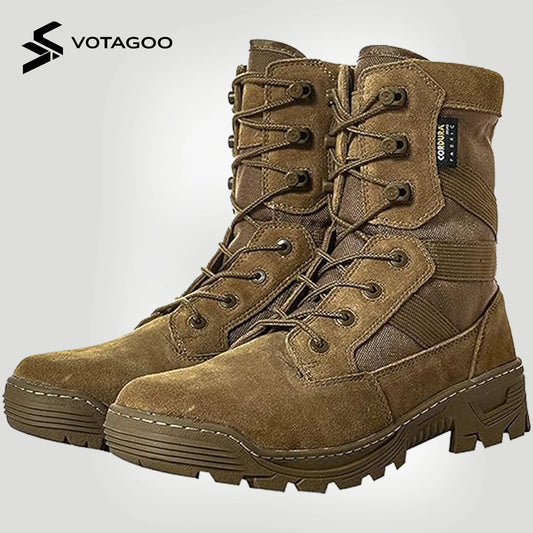 Chaussures Tactiques Homme VOTAGOO – Combat Militaire Désert, Imperméables, Cuir & Nylon 600D