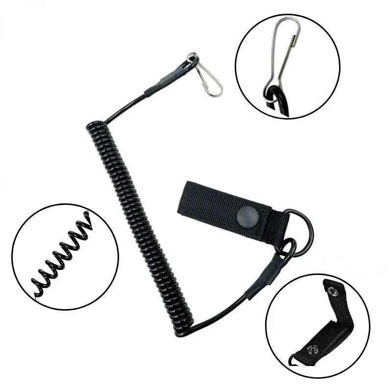 Longe Tactique Élastique Anti-Perte Nylon – Crochet Métal | Ceinture, Gilet, Lampe, Clés | 8 Coloris - BLACKBEARD OUTDOOR INDUSTRIES