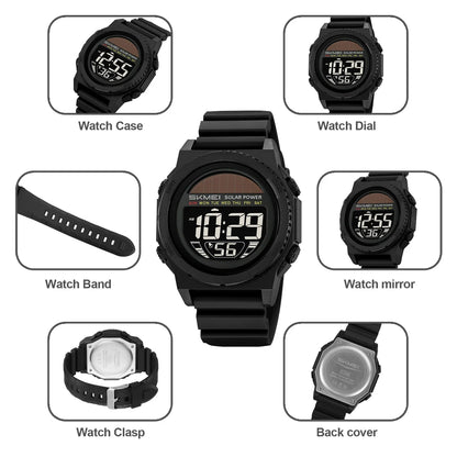 Montre Digitale Sportive Homme SKMEI 2358 – Énergie Solaire, Étanche 5Bar, Chronographe - BLACKBEARD OUTDOOR INDUSTRIES
