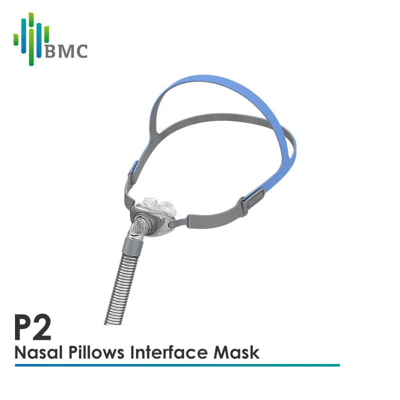 Masque CPAP à Coussins Nasaux BMC P2 – 3 Tailles | Apnée du Sommeil & Anti-Ronflement