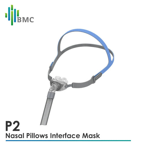 Masque CPAP à Coussins Nasaux BMC P2 – 3 Tailles | Apnée du Sommeil & Anti-Ronflement