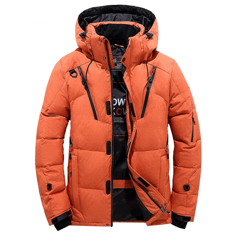Doudoune homme en duvet de canard blanc, capuche amovible