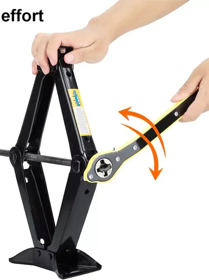 Cric Mécanique 2-en-1 avec Clé à Cliquet – 1.5T / 2.5T | Outil de Levage Pliable pour Voiture - BLACKBEARD OUTDOOR INDUSTRIES