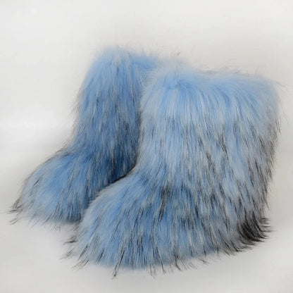 Bottes d’hiver femme fourrées en fausse fourrure