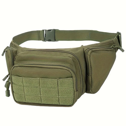 Sacoche banane tactique en nylon résistant – multi‑poches MOLLE avec holster et 4 porte‑chargeurs, idéale pour la randonnée, le vélo et le voyage (Kaki/Noir/Vert) - BLACKBEARD OUTDOOR INDUSTRIES