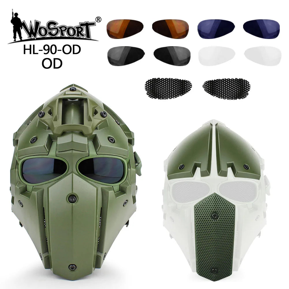 Casque tactique intégral HL-90 pour airsoft, 54–64 cm