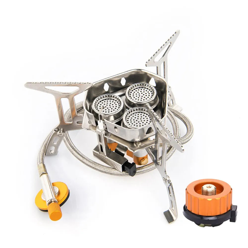 Widesea Réchaud Camping Gaz 3500W – Brûleur Portable Pliable Inox | Randonnée, Bivouac, Outdoor