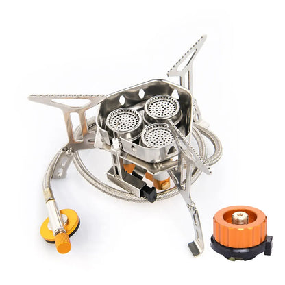 Widesea Réchaud Camping Gaz 3500W – Brûleur Portable Pliable Inox | Randonnée, Bivouac, Outdoor