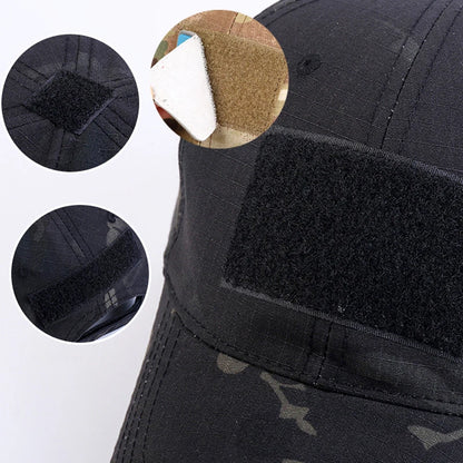 Casquette militaire camouflage tactique avec velcro, réglable