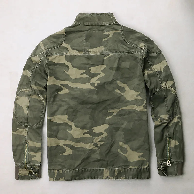 Casual Camouflage Cargo Jacket Mens Cotton Multi Pocket Tactical Coats Stand Collar Fashion Vintage Autumn Bomber Outwear BLACKBEARD OUTDOOR INDUSTRIES