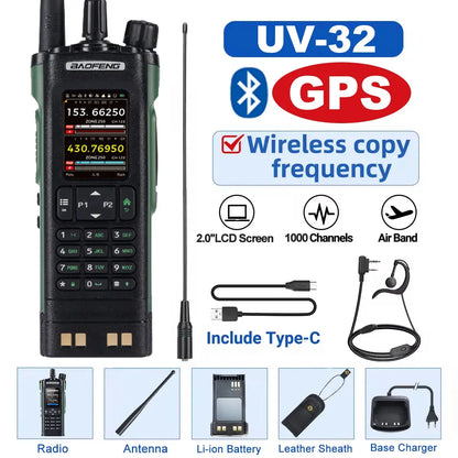 🔊 Talkie-Walkie Baofeng UV-32 – Puissant, Multi-Bande, Programmable via Bluetooth Ma boutique