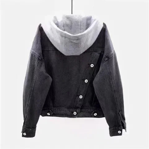 Veste en Jean Femme à Capuche – Coupe Droite Boutons, Style Streetwear Chaud Automne/Hiver - BLACKBEARD OUTDOOR INDUSTRIES