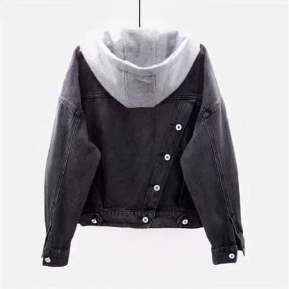 Veste en Jean Femme à Capuche – Coupe Droite Boutons, Style Streetwear Chaud Automne/Hiver - BLACKBEARD OUTDOOR INDUSTRIES