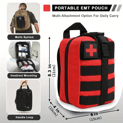 Kit de premiers secours tactique, noir ou rouge