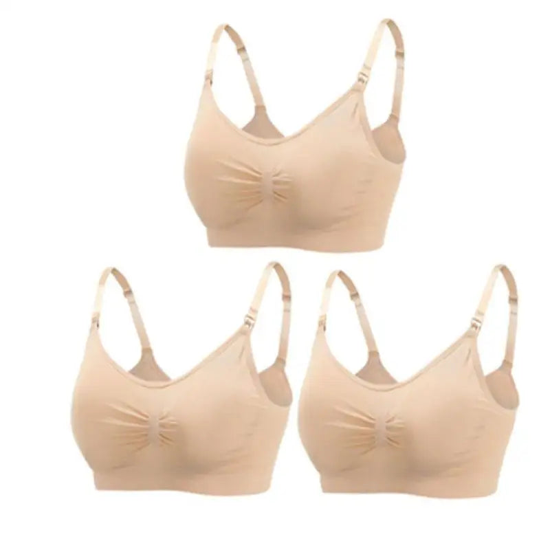 Lot de 3 Soutiens-Gorge d'Allaitement Maternité – Sans Armature, Grande Taille, Respirant